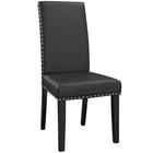 Modway - Parcel Vinyle Fauteuil d’appoint de salle à manger Ensemble de 2 - Noir-Rembourrage en mousse dense pour le confort