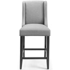 Modway - Baron Tissu rembourré Tabouret de comptoir - Gris clair-Tissu polyester doux pour tissu