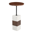 Zuo - Stuk Table d’appoint - Brun/Blanc-Couleur: Brun/Blanc