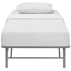 Modway - Horizon Acier inoxydable Cadre de lit simple, Argent-Élimine le besoin de sommier