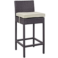 Modway - Convene Terrasse extérieure Tissu Tabouret de bar - Espresso Beige-Pour divertir ou pour un usage quotidien