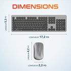 Delton - Ensemble clavier et souris sans fil ultra-fin K100 - argent-Profitez d'un clavier complet de taille standard avec une disposition de 104 touches et 12 touches de fonction, comprenant toutes les touches nécessaires pour travailler efficacement.