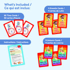 Paquet de cartes pour Apprendre à lire l’heure-Développe la compréhension des intervalles de temps et des oraires quotidiens