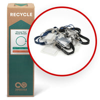 TerraCycle - Badges et cordons - Zero Waste Box- Moyenne-Veuillez nous envoyer les étiquettes de nom, les manchons en plastique, les attaches en métal ou en plastique, les cordons en tissu ou en plastique.
