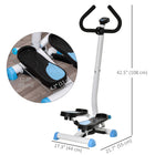 Soozier - Stepper appareil d’exercice avec guidon, blanc et bleu-Système de résistance à tige hydraulique réglable pour un mouvement fluide 