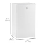 HOMCOM - Mini réfrigérateur avec congélateur et porte réversible pour chambre - blanc-Comprend 2 étagères réglables, un tiroir à légumes et des balconnets de porte 