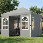 Outsunny - Tente auvent pliante 9.6 pi l x 9.6 pi L avec 4 parois latérales - Installation facile à 1 bouton - Gris clair-Conception pop-up avec verrou central à une pression pour une installation sans outils en seulement 30 minutes