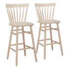 Zuo - Tyce Tabouret de bar - Naturel - Ensemble de 2-Bois d’hévéa blanchi