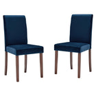 Modway - Prosper Velours rembourré Fauteuil d’appoint de salle à manger Ensemble de 2 - Marine-Chaises de salle à manger Parsons