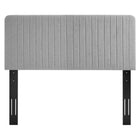 Modway - Milenna Chenal Touffé Tissu rembourré Tête de lit King/King de Californie, Gris clair-Rembourrage en tissu polyester