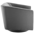 Modway - Twist Salon Accent Performance Velvet Chaise pivotante - Gris-Socle pivotant en métal noir