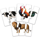 University Games - The Learning Journey Match It: Head to Tail - Puzzle De Reconnaissance Des Animaux Pour Tout-Petits - Puzzle Amusant d’Association Des Têtes Et Des Queues-Explore le monde des animaux