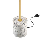 Modway - Logic Terrazzo Lampe sur pied, Blanc-Câble noir avec interrupteur marche/arrêt