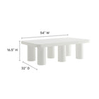 Modway - Cleo 54 po Rectangulaire Table basse - Blanc-Pieds cylindriques