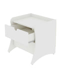 Manhattan Comfort - Ensemble de 2 tables de chevet Coney 19,68" style mid-century moderne - Blanc-Panneaux latéraux continus uniques pour créer des pieds courbés