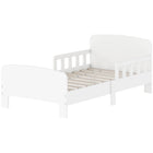 Qaba - Cadre de lit avec barrières latérales de sécurité pour filles et garçons, mobilier de chambre - blanc-Les barrières de sécurité des deux côtés assurent la sécurité des utilisateurs et empêchent les chutes
