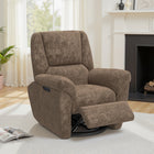 HOMCOM - Fauteuil inclinable électrique avec siège rembourré et ports USB - espresso-Repose-pieds intégré pour plus de confort lors de la détente ou de la sieste   