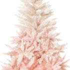 HOMCOM - Arbre de Noël artificiel de 7ft décoration maison ouverture automatique - Rose-Matériaux : PVC, métal 