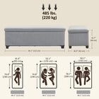 HOMCOM - Banc ottoman de rangement 44 po avec couvercle et pieds - gris clair-Grand compartiment de rangement pour garder la literie et les magazines organisés 