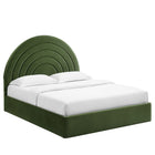 Modway - Solana Arqué Performance Velvet Lit plateforme Queen, Vert mousse-Assemblée requise