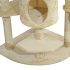 PawHut - Grand arbre à chat 79 po avec poteaux à griffer, hamac - beige-Couleur : Beige 