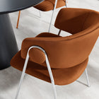 Modway - Nella Rembourré Performance Velvet Chaise à manger Ensemble de 2 - Rouille Argent-Bouton rond décoratif