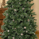 HOMCOM - Arbre de Noël floqué de 7 - 5 pieds avec pommes de pin - vert-Les branches sont ignifugées pour garantir la sécurité 