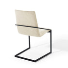 Modway - Pitch Tissu rembourré Fauteuil à manger Ensemble de 2 - Noir beige-Solidement construit