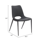 Zuo - Desi Chaise de salle à manger sans accoudoirs - Noir - Ensemble de 2-Garantie limitée de 3 ans