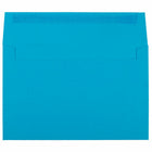 JAM Paper - Enveloppes d'invitation colorées A9 avec fermeture autocollante - 5 3/4 x 8 3/4 - bleu recyclé - paquet de 100-Couleur bleue
