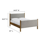 Modway - Maven Taille reine Tissu tapis Lit de plateforme, Noyer de blé-8
