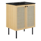 Modway - Chaucer 24" Vanette de salle de bain - Noir de chêne-MDF et panneau de particules