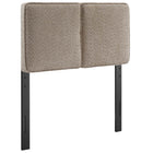 Modway - Lindee Tissu Boucle Tête de lit jumelée, Flocons d’avoine-Tête de lit style oreiller