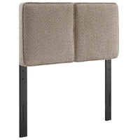 Modway - Lindee Tissu Boucle Tête de lit jumelée, Flocons d’avoine-Tête de lit style oreiller