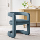 Modway - Winslow Tonneau Performance Velvet Chaise à manger - Cadet Blue-Rembourrage résistant aux taches