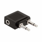 Helix - Adaptateur Auxiliaire pour Avion - Noir-Compatible avec les ports audio à deux et trois broches