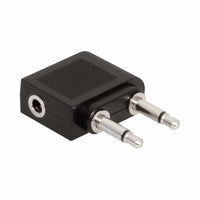 Helix - Adaptateur Auxiliaire pour Avion - Noir-Compatible avec les ports audio à deux et trois broches