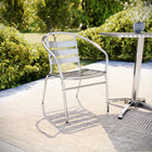 Flash Furniture – Chaise empilable commerciale avec dossier à 3 traverses, int/ext, aluminium (TLH017B)-S'empile jusqu'à 20 chaises de hauteur