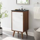 Modway - Transmit 18" Vanette de salle de bain - Noir noyer-Pattes en bois écartées