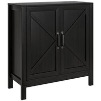 HOMCOM - Armoire de rangement de cuisine style ferme 31,5 po L - noir-Style ferme moderne avec design de porte de grange et finition effet bois 