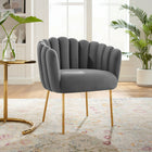 Modway - Sanna Chenal Touffé Performance Velvet Fauteuil - Gris-Revêtement en velours de performance