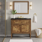 Modway - Elysian 36" Vanette de salle de bain - Noir brun-Trous centraux de 8"