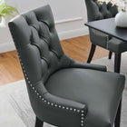 Modway - Regent Touffe Cuir végane Chaise à manger - Gris-Rembourrage en cuir végane
