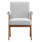 Modway - Lyra Tissu Chaise de salle à manger Ensemble de 2 - Tissu gris clair-9