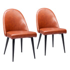Zuo - Silloth Chaise de salle à manger sans accoudoirs - Brun - Ensemble de 2-Assemblage requis