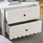 Modway - Emmeline À 2 tiroirs festonnés Table de chevet, Blanc-Assemblée requise
