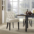 Modway - Regent Touffe Tissu Chaise à manger - Beige-Finition de tête de clous