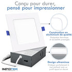 Impotek - Luminaire encastré au plafond carré DEL 4 po 9W 5CCT gradable – Paquet de 12-Luminosité exceptionnelle et gradation réglable - Illuminez votre espace avec le summum de la technologie LED. Notre lumière de plafond encastrée offre des lumens supérieurs pour une luminosité inégalée tout en maintenant une efficacité énergétique de seulement 9 watts pour 800 lumens. Profitez d’une gradation fluide de 5 % à 100 %, garantissant une compatibilité avec une large gamme de gradateurs sur le marché. Veuillez 