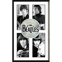 Beatles Black and White Close-Ups With Platinum LP - Impression encadree - 24" x 36"-Qualité supérieure - music memorabilia