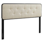 Modway - Collins Touffe Tissu et bois Tête de lit complète, Noir beige-Tête de lit complète rembourrée